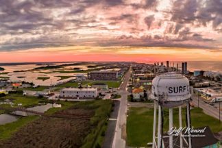 JW065: Water Tower Sunrise Purple Clouds