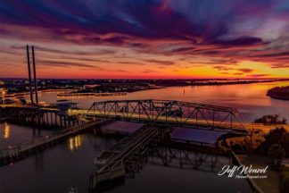 JW092: Swing Bridge Electric Blue Sunset