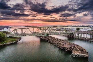 JW013: Swing Bridge Sunrise Purple Clouds