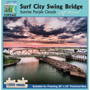 Puzzle: Surf City Swing Bridge Sunrise Purple Clouds (JW013)