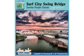 Puzzle: Surf City Swing Bridge Sunrise Purple Clouds (JW013)