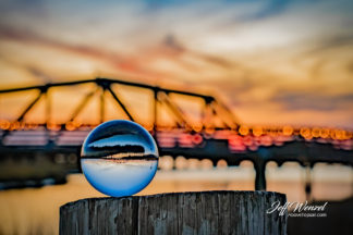 JW151 Surf City Walking Bridge Sunset Glass Ball