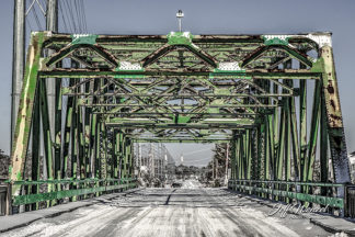 JW156 Snowy Swing Bridge Crossing